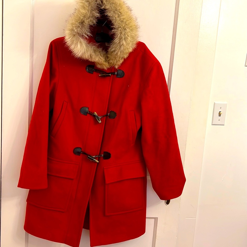 Michael Kors Fur Red Coat ♥️ sz 6